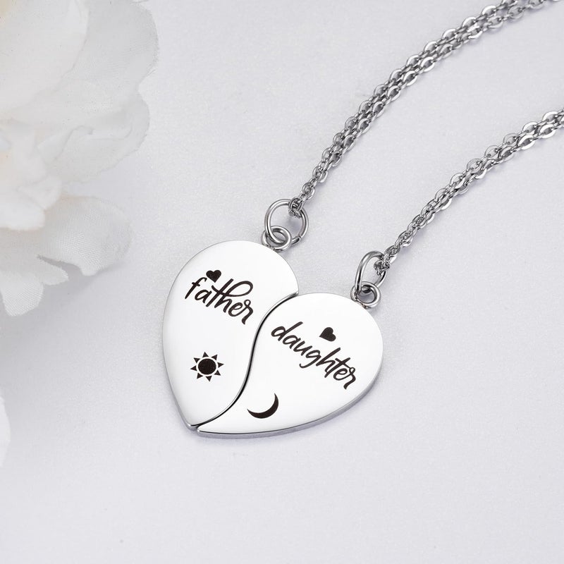 Yonhon Father Daughter Necklace for 2, Father Daughter Matching Bracelet Set for 2 - Image 3